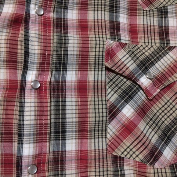 Ely Cattleman BIG MAN pearl snap shirt mens 3XL XXXL multicolor plaid short sl - Picture 3 of 8